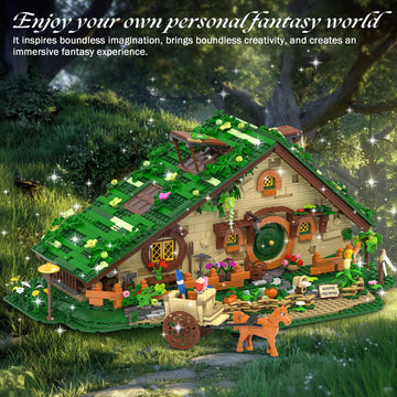 Medieval Fantasy A-Frame Cabin Building Blocks Set, 2088Pcs Architecture Tree House Building Set with Interior and Garden, Creative Construction Gift
