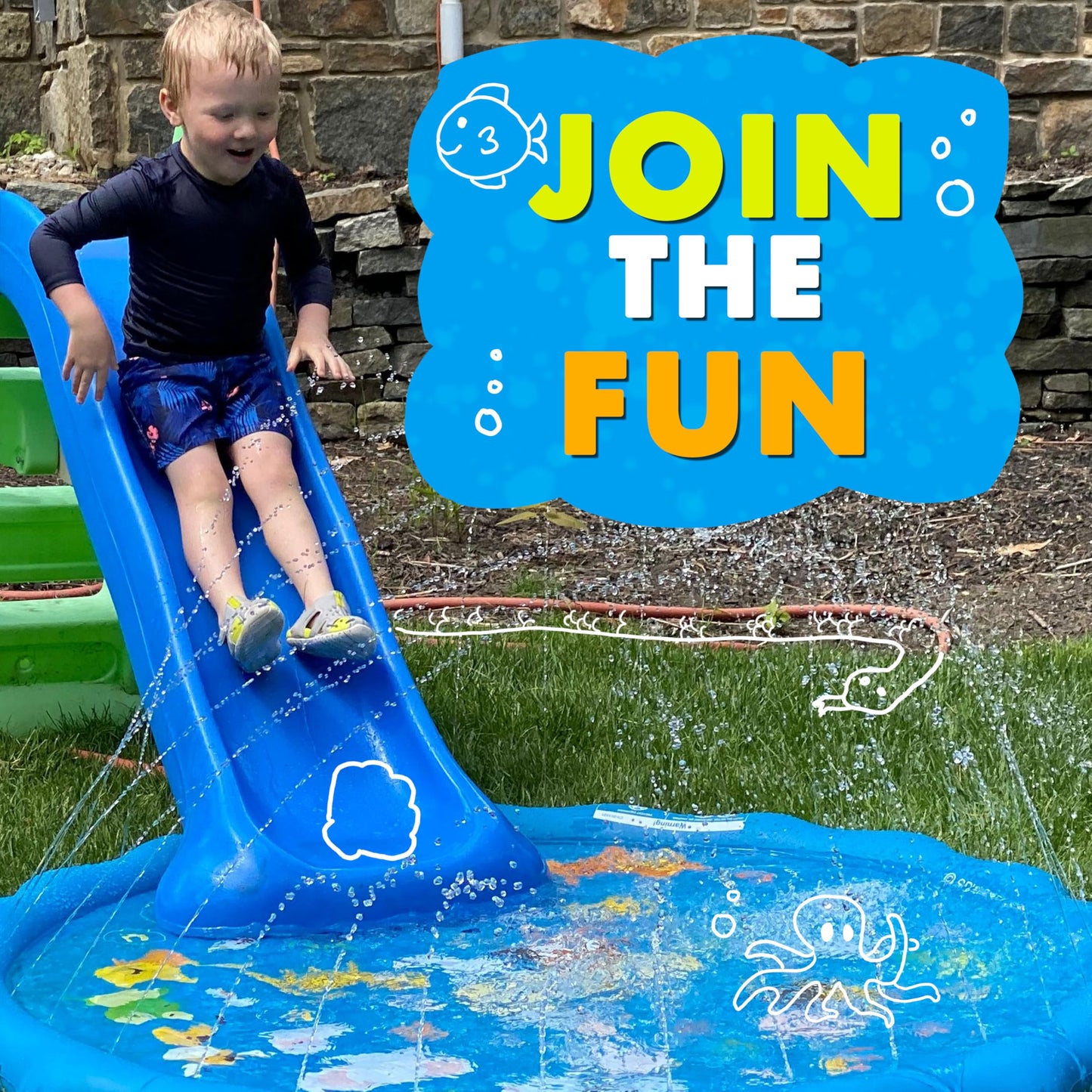 SplashEZ 3-in-1 Splash Pad, Sprinkler for Kids & Baby Pool for Learning
