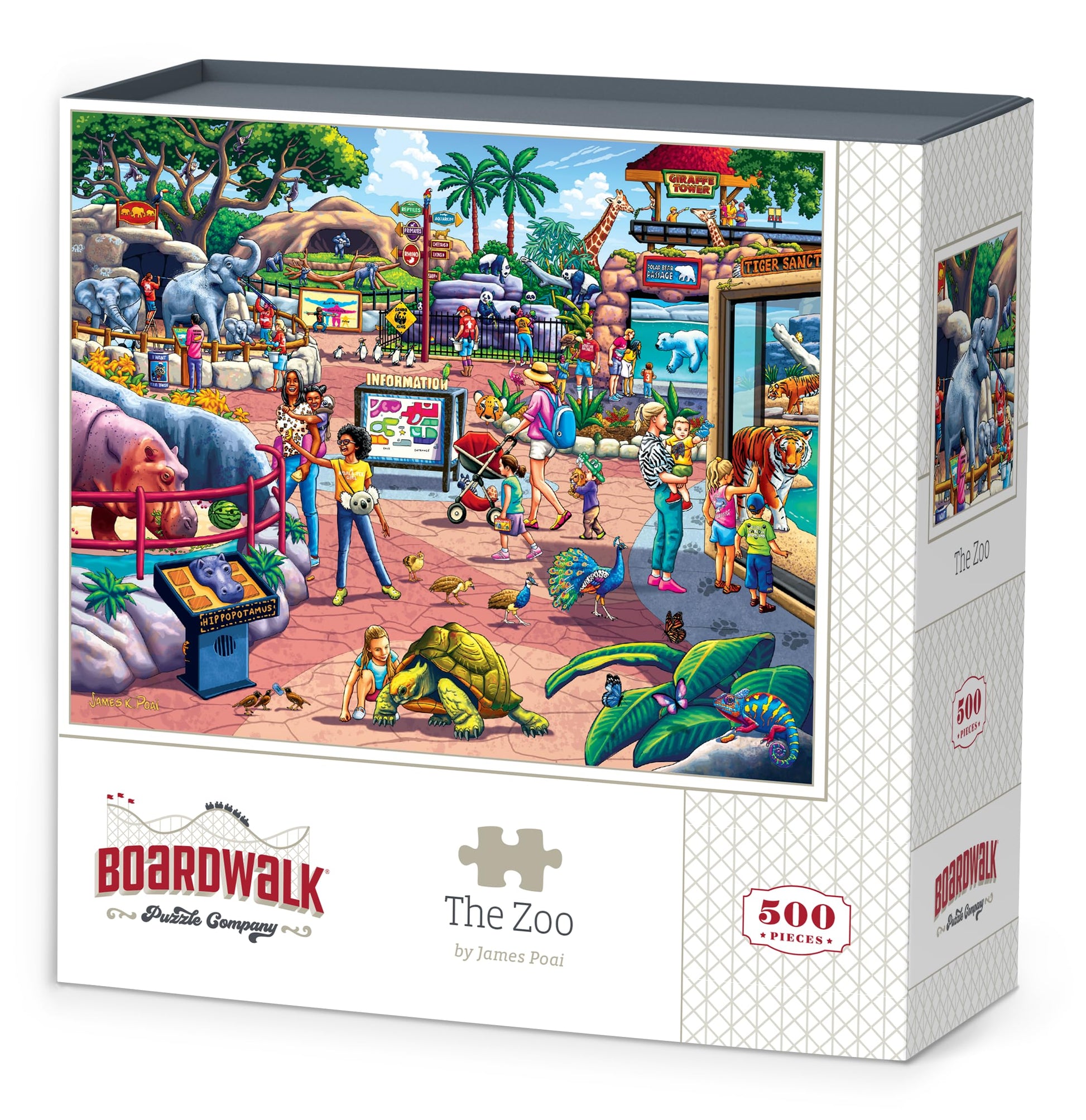 Boardwalk The Zoo 500 Piece Jigsaw Puzzle Fun Family Animal Puzzles with Premium Box, Gift for Adults and Family 16"x20"