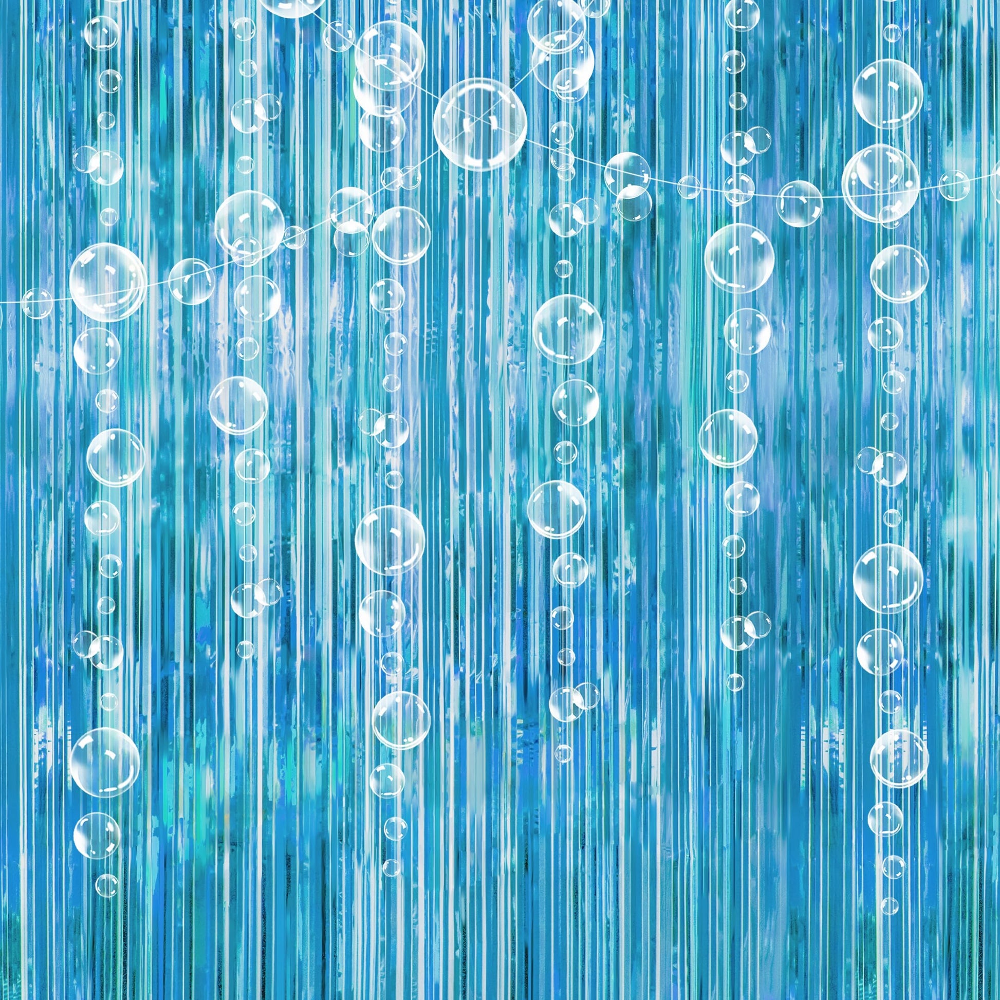 Decor365 Under The Sea Party Decorations Bubble Garland Backdrop Mermaid Birthday Party Decorations Ocean Theme Streamers Foil Fringe Curtain Pool