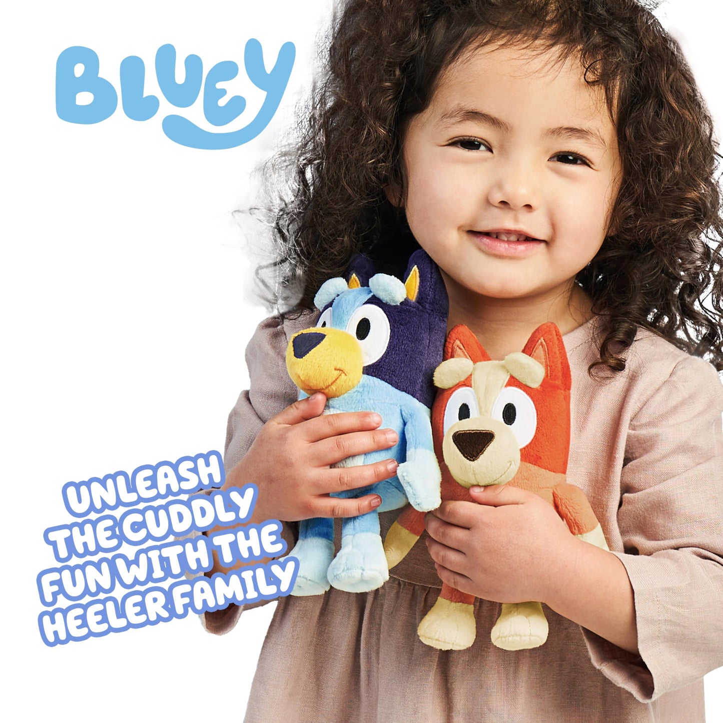 Bluey Heeler Family Stuffed Animals Set of 4, 7-8”, Soft Bingo, Bandit, and Chilli Plush Figure Toys, Cuddly Plush Toys for Kids Ages 3+