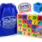Matty's Toy Stop Deluxe 2" EVA Foam Colorful Building Blocks (30 PCS) Featuring Abc's, Numbers & Pictures with Bonus Storage Bag