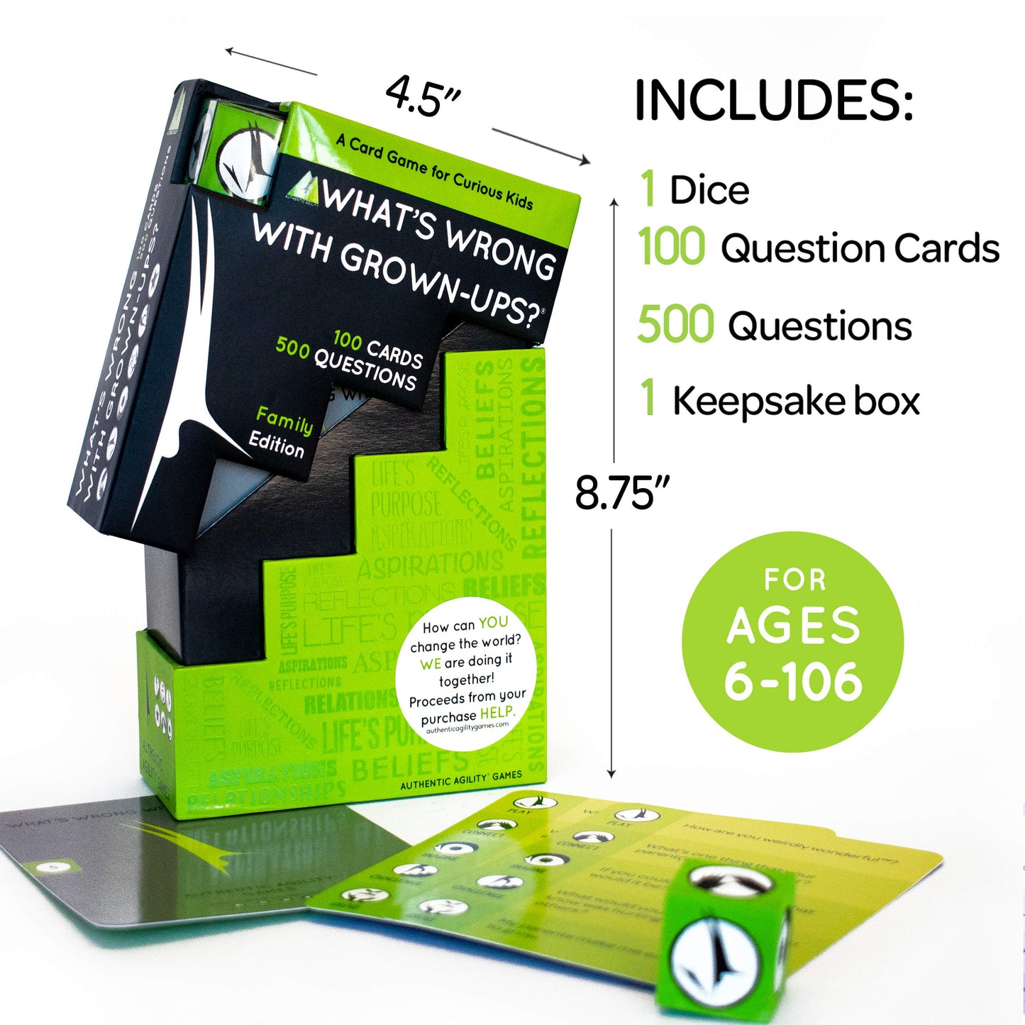 Authentic Agility What's Wrong with Grown-Ups Game - 500-Question Icebreaker for Families, Teens & Adults to Spark Fun, Thoughtful Conversations