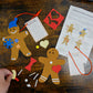 4E's Novelty Legend of Gingerbread Man Ornament Craft - 12 Pack Bulk Foam Christmas Ornaments Set, Ages 3-12, Self-Adhesive, DIY Ornaments
