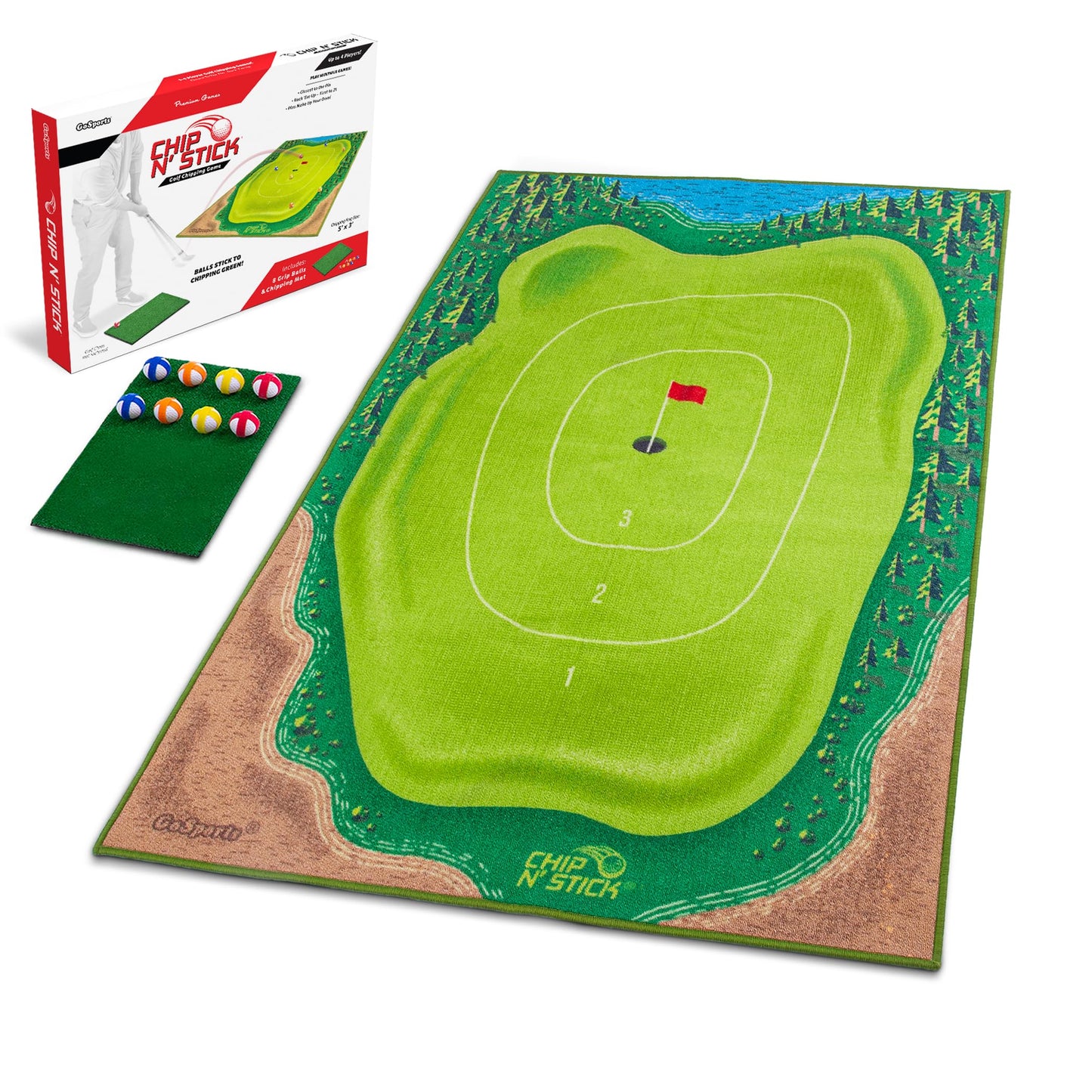 GoSports The Original Chip N' Stick - Giant Golf Games with Balls and Chipping Mat