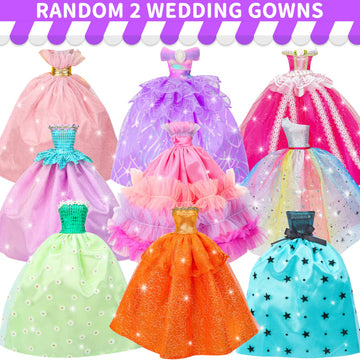 Style Shine 90 Pcs Doll Clothes and Accessories,2 Wedding Gowns 2 Evening Dresses 6 Fashion Dresses 4 Set Casual Outfit Top and Pant 2 Swimsuit,20