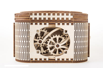 UGEARS Treasure Box w/Key (Secret Hidden Puzzle) 3D Wooden Puzzles for Adults - Wooden Model Kits for Adults Mechanical Models Difficult Puzzle Box