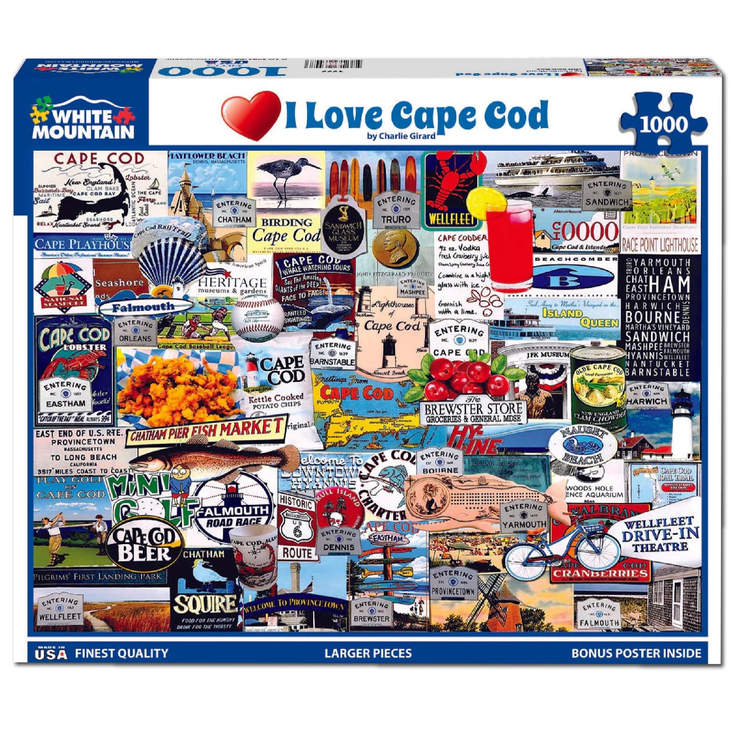 White Mountain Puzzles I Love Cape Cod - 1000 Piece Jigsaw Puzzle