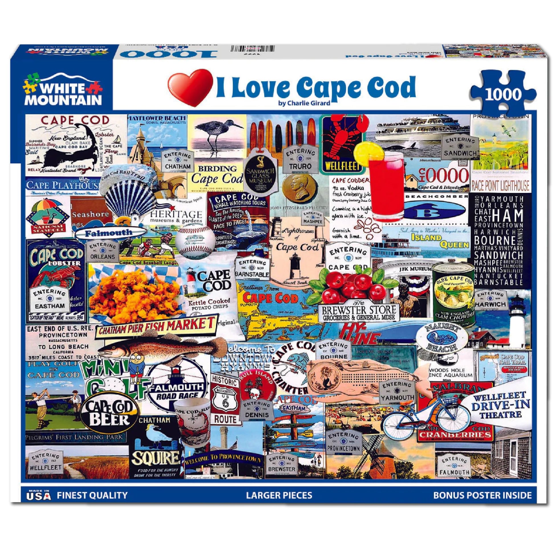 White Mountain Puzzles I Love Cape Cod - 1000 Piece Jigsaw Puzzle