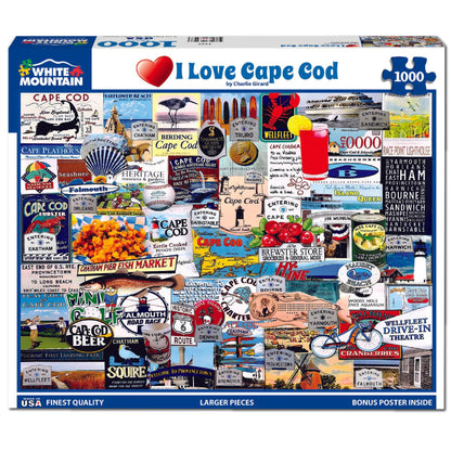 White Mountain Puzzles I Love Cape Cod - 1000 Piece Jigsaw Puzzle
