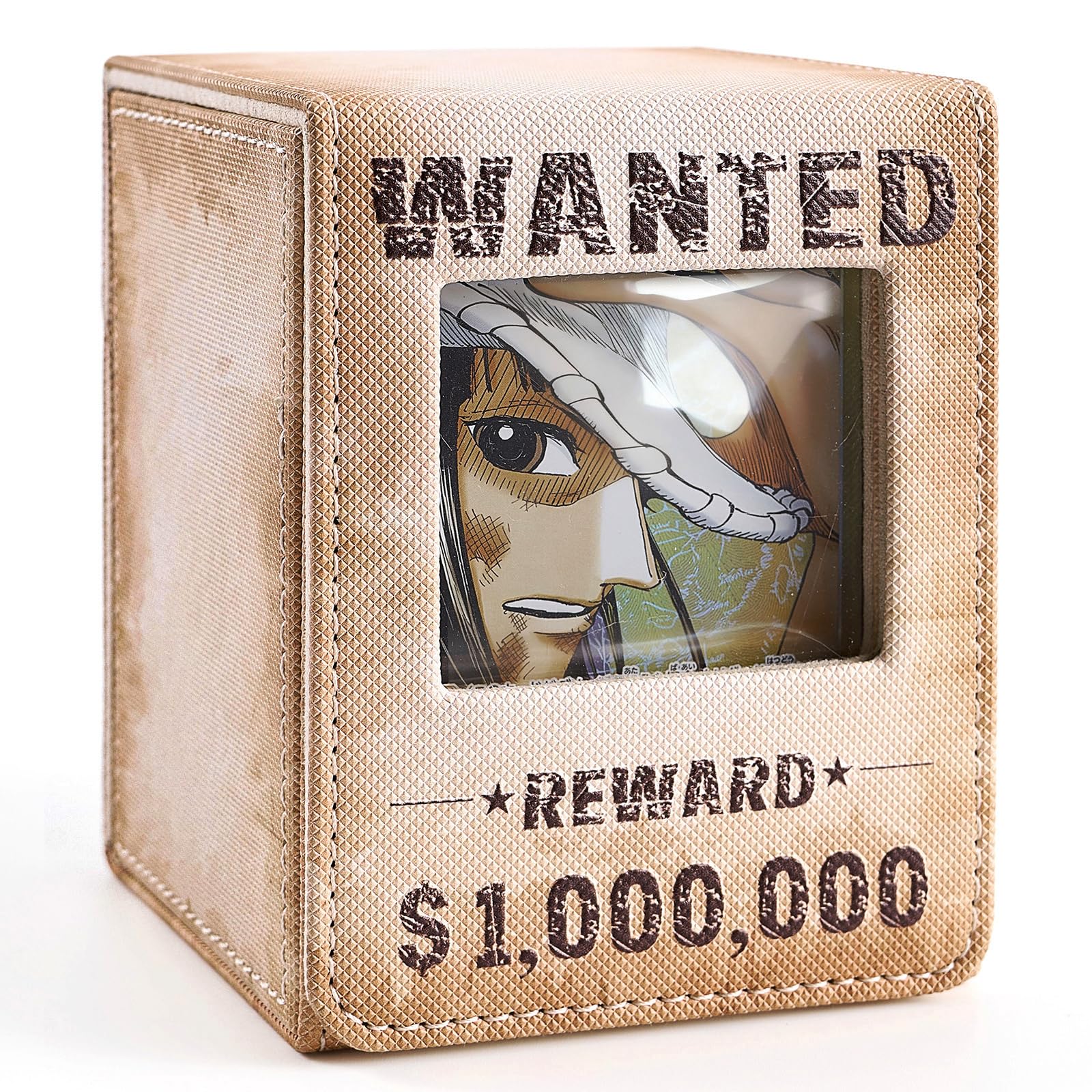 Venssu Wanted Poster Themed Deck Box with Commander Display, MTG Card Deck Case Fit 120 Single Sleeved Cards, PU Leather Magnetic Card Storage Box