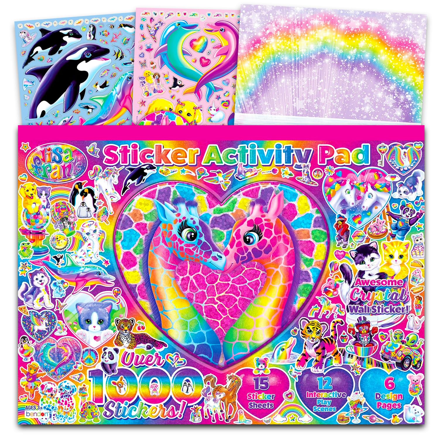 Lisa Frank Stickers Ultimate Activity Pad - Bundle with Over 1000 Lisa Frank Stickers, Sticker Scenes, Activity Pages, More for Kids Boys Girls