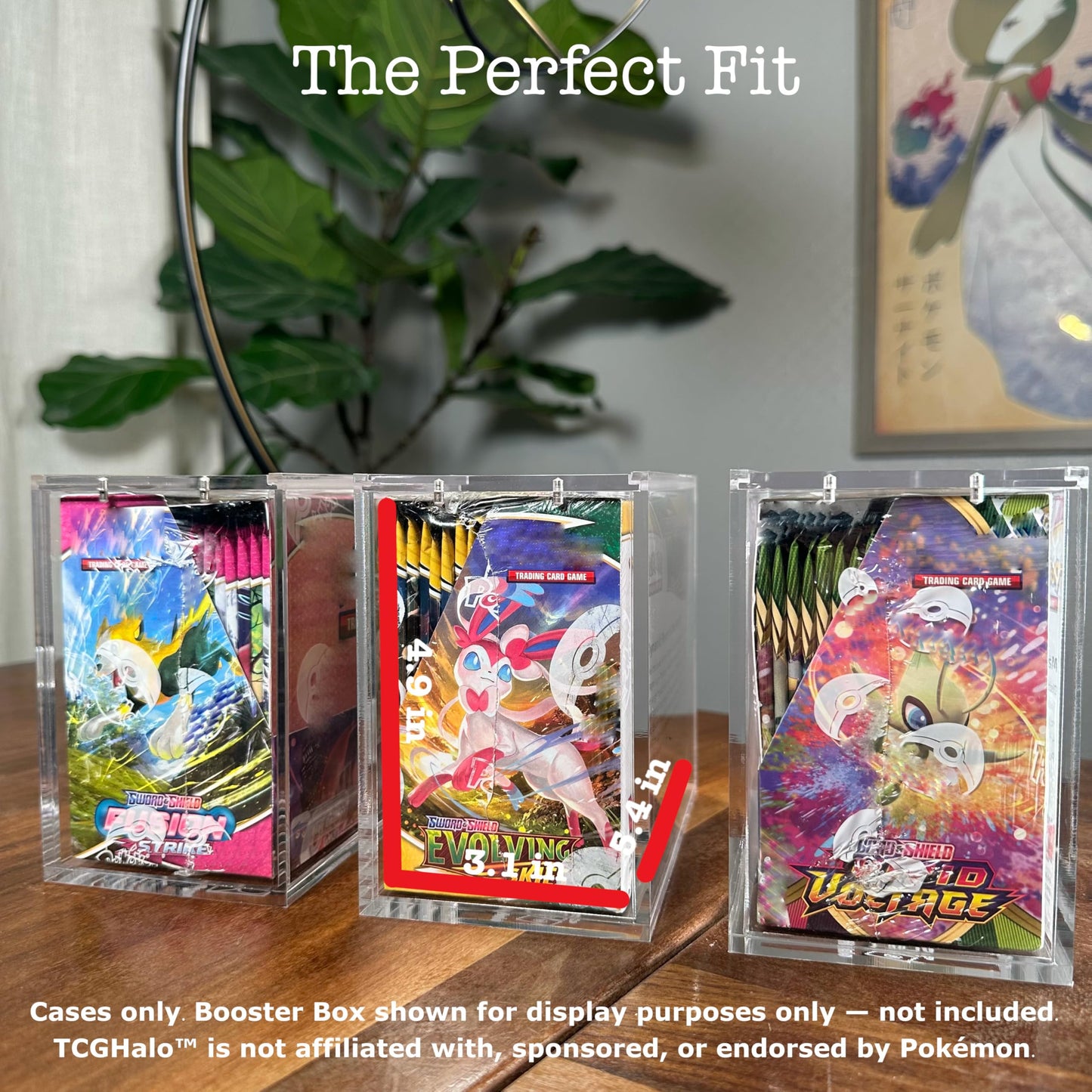 Booster Box Acrylic Case (3 Pack) - 6MM Thick Sliding Magnetic Lid Protective Acrylic Container Fits With Pokemon Card Display Case For Hard Plastic