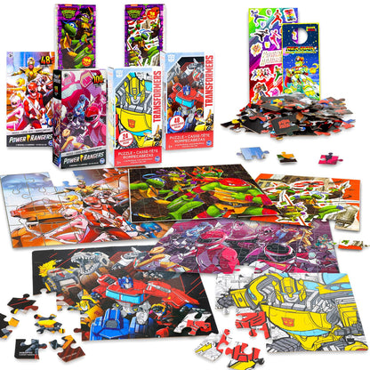 6 Pack Transformers, TMNT, Power Rangers Jigsaw Puzzles Bundle