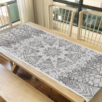 Tiny Expressions - Jumbo Christmas Mandala Coloring Poster - Rolled, No Creases 72" x 30" Coloring Paper for Teens or Adults - Giant Wall Art Craft