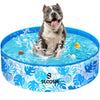 SLOOSH Foldable Dog Kiddie Pool - Portable Hard Plastic Kids Baby Doggie Swimming Pool, Anti-Slip Thick PVC Collapsible Pets Cats Whelping Box Puppy