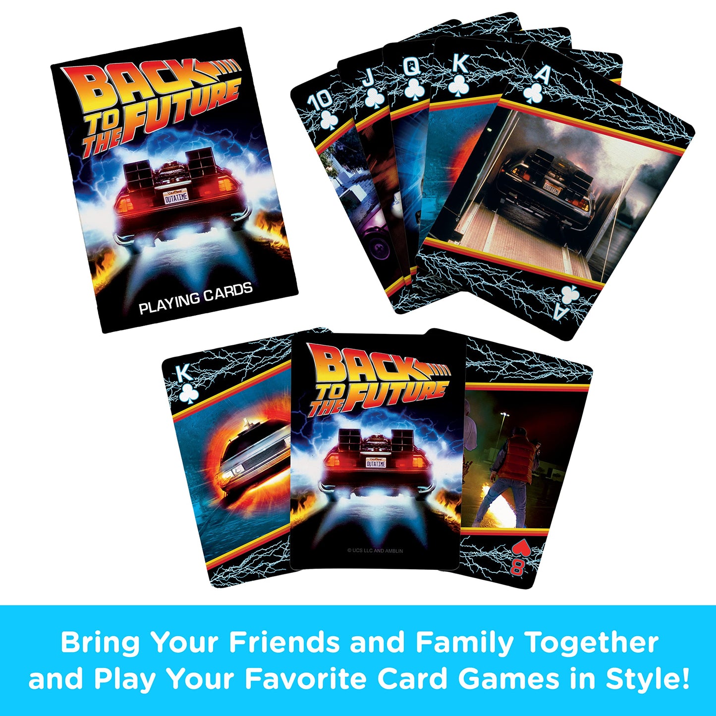AQUARIUS Back to the Future Playing Cards Standard Size - Themed Novelty Deck with 52 Unique Movie Designs - Collectible Merchandise Gift for Teens