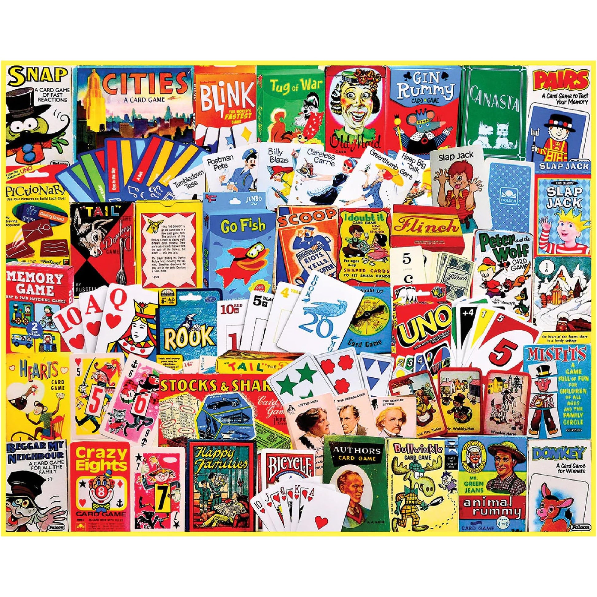 White Mountain 1000 Piece Jigsaw Puzzle Nostalgic Classics, Card Games