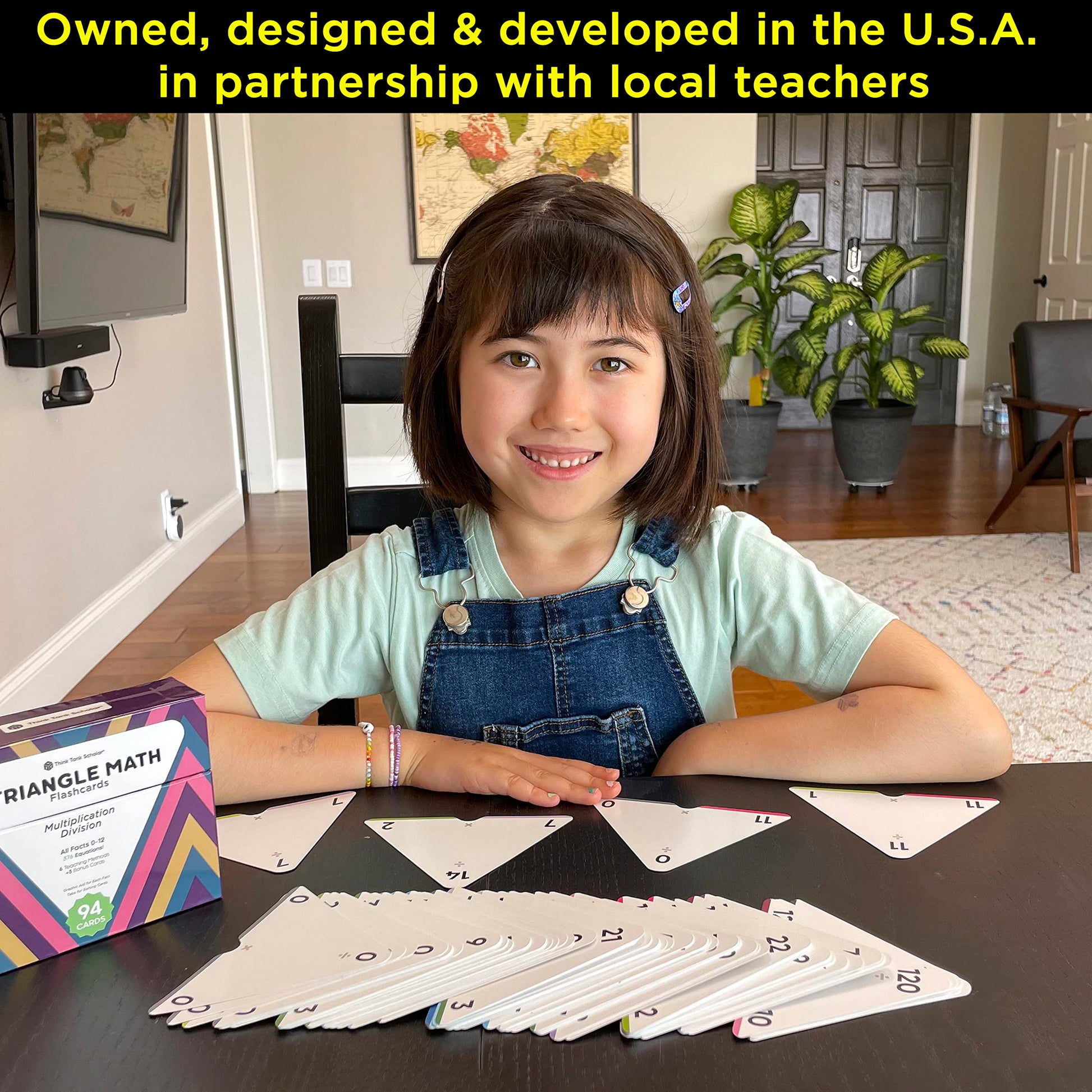 Award-Winning Triangle Math Flash Cards - 376 Multiplication & Division Facts (0-12) - Mastery-Based, Color-Coded Learning for Grades 3-6 - Durable
