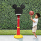 Delta Children Disney Mickey Mouse Plastic Basketball Set - Includes Basketball Hoop, 1 Basketball and Ball Pump, Red/Black