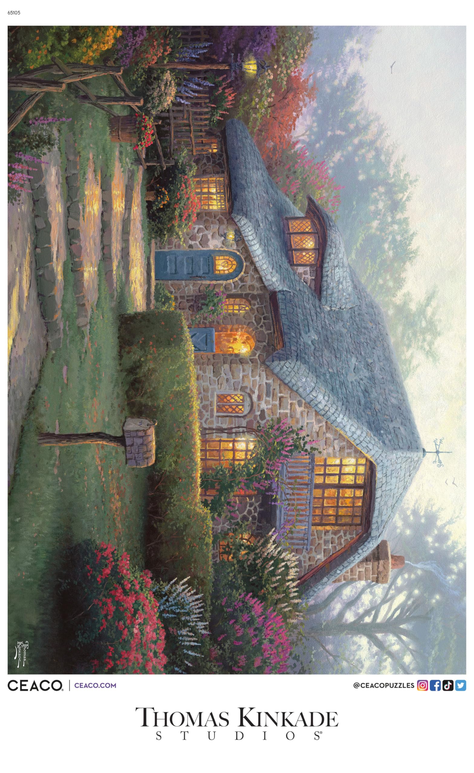 Ceaco - Thomas Kinkade - Lilac Cottage - 300 Large Piece Puzzle for Adults