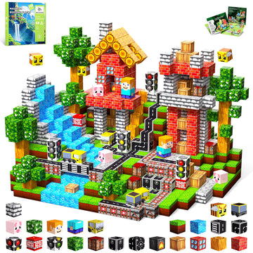 100PCS Magnetic Blocks, Magnetic Building Cube Set for Kids Ages 3+, Constructions STEM Stacking Tiles Toy Building Birthday Gifts for Boys Girls