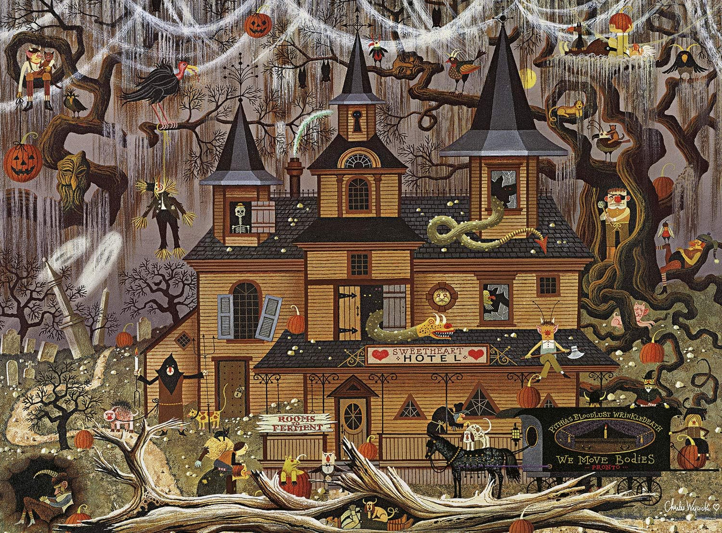 Buffalo Games - Charles Wysocki Trick or Treat Hotel - 1000 Piece Puzzle