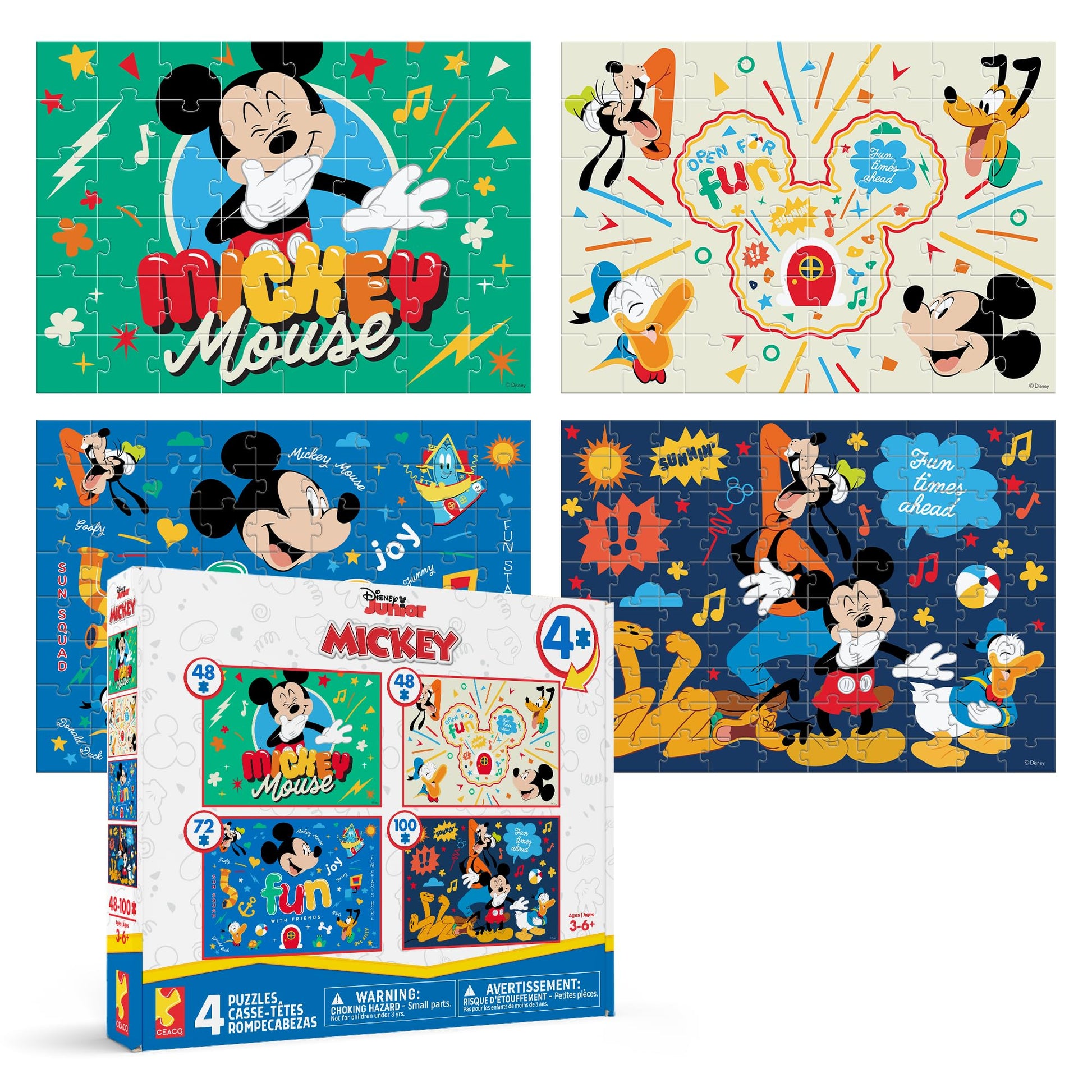 Disney Mickey Mouse 4 Pack Multipack Jigsaw Puzzlesor Kids Ages 3-6+