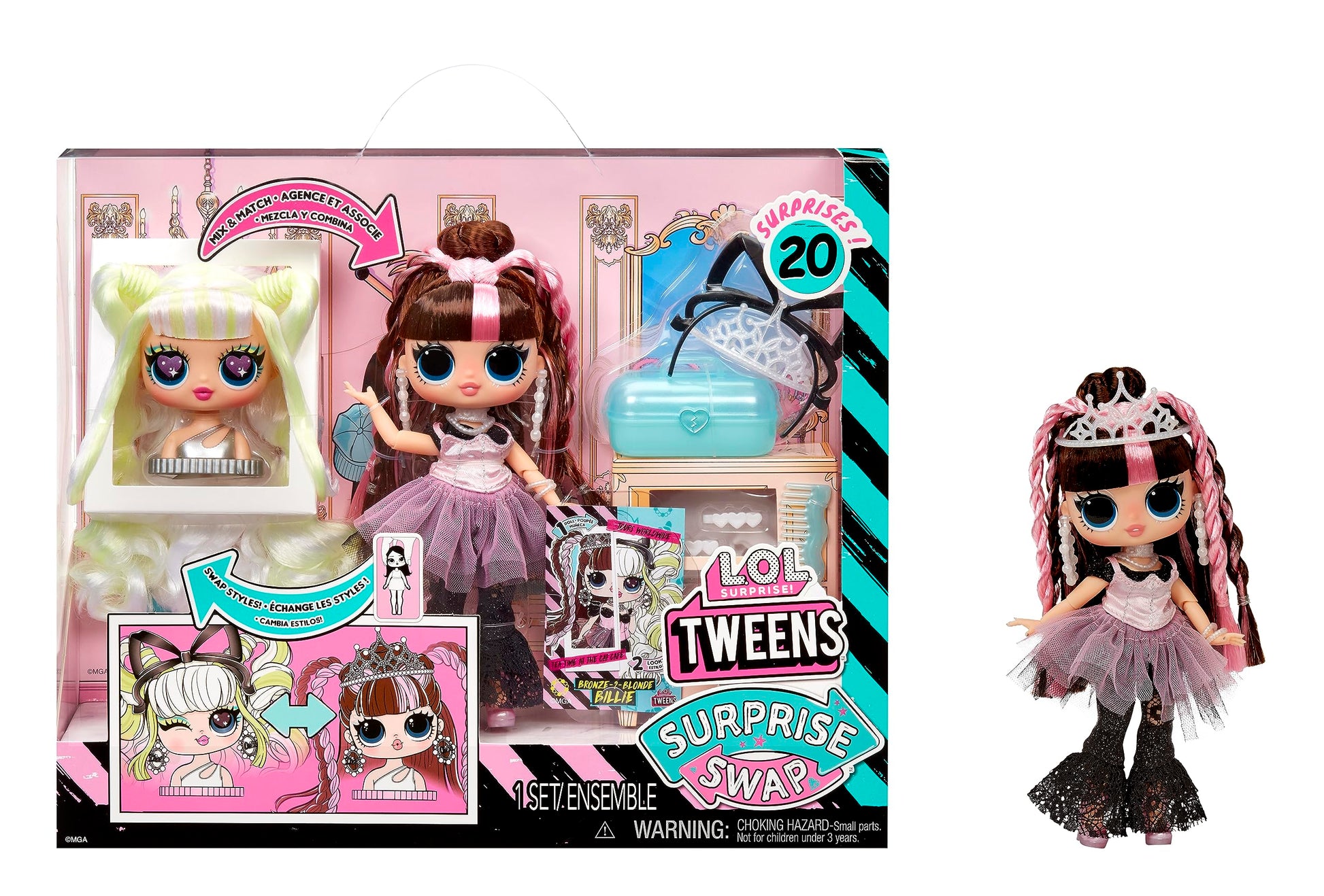 L.O.L. Surprise! Tweens Surprise Swap Bronze-2-Blonde Billie Fashion Doll with 20+ Surprises Including Styling Head and Fabulous Fashions and