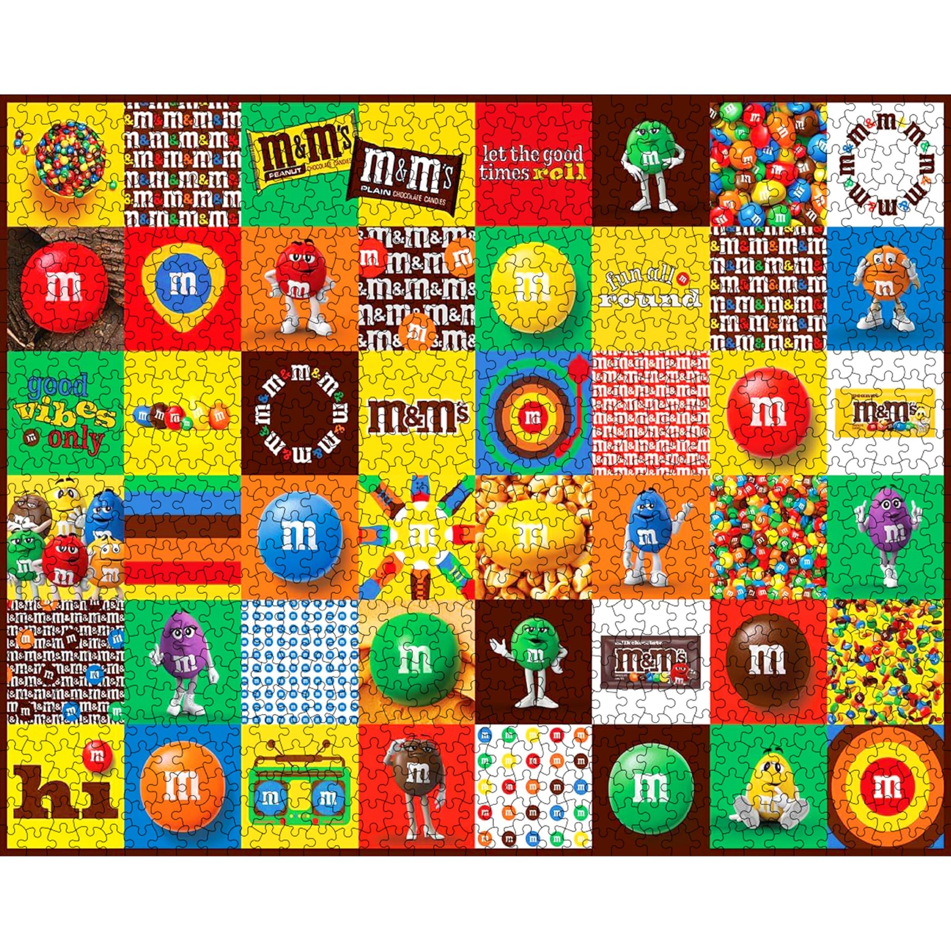 White Mountain 1000 Piece Jigsaw Puzzle Colorful Candy Collage Puzzles with Large Pieces, Gift for Adults and Family 24"x30" - M & M