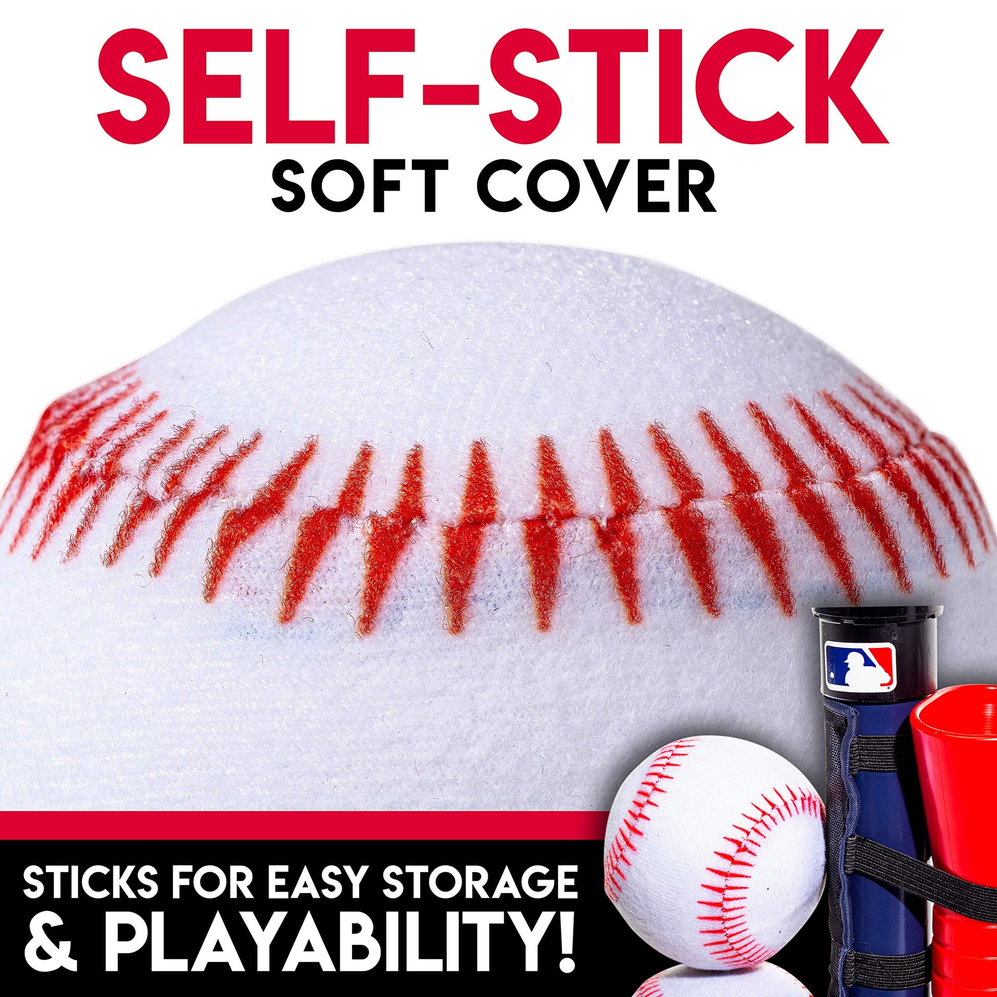 Franklin Sports Self-Stick Baseballs - 2-in-1 Grow-with-Me Batting Tee Replacement Balls