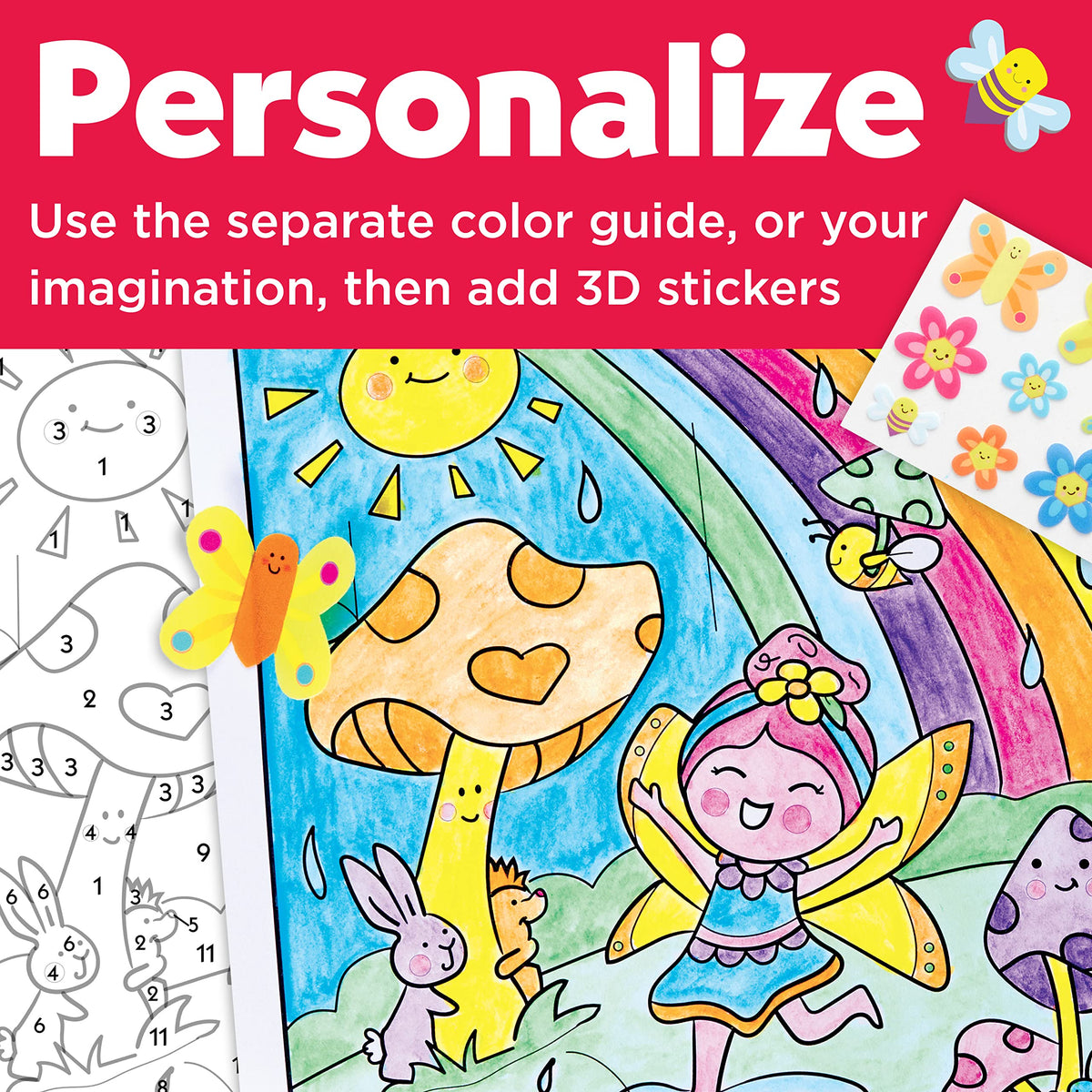 Faber-Castell Paint by Number Fairy Friends Pets - Kids Watercolor Fairies Toys for Ages 6-8+