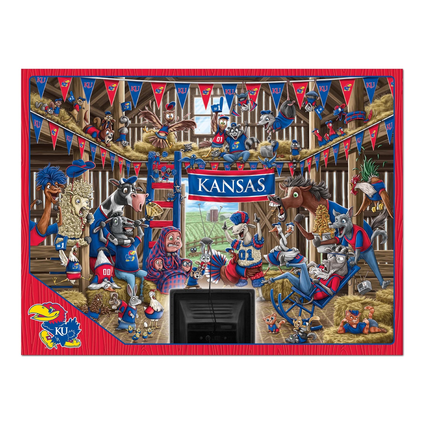 YouTheFan NCAA Kansas Jayhawks Barnyard Fans 500pc Puzzle