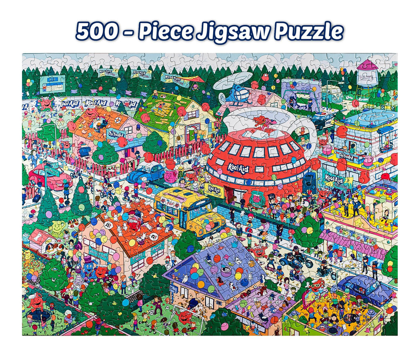 Kool-Aid Man Find-It 500 Piece Jigsaw Puzzle for Adults and Kids | Interactive Brain Teaser, Educational Toys & Games, Quarantine Gift Ideas | 24 x 18