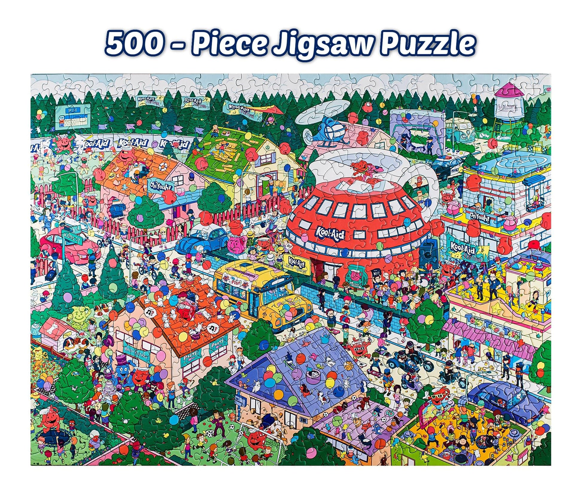 Kool-Aid Man Find-It 500 Piece Jigsaw Puzzle for Adults and Kids | Interactive Brain Teaser, Educational Toys & Games, Quarantine Gift Ideas | 24 x 18
