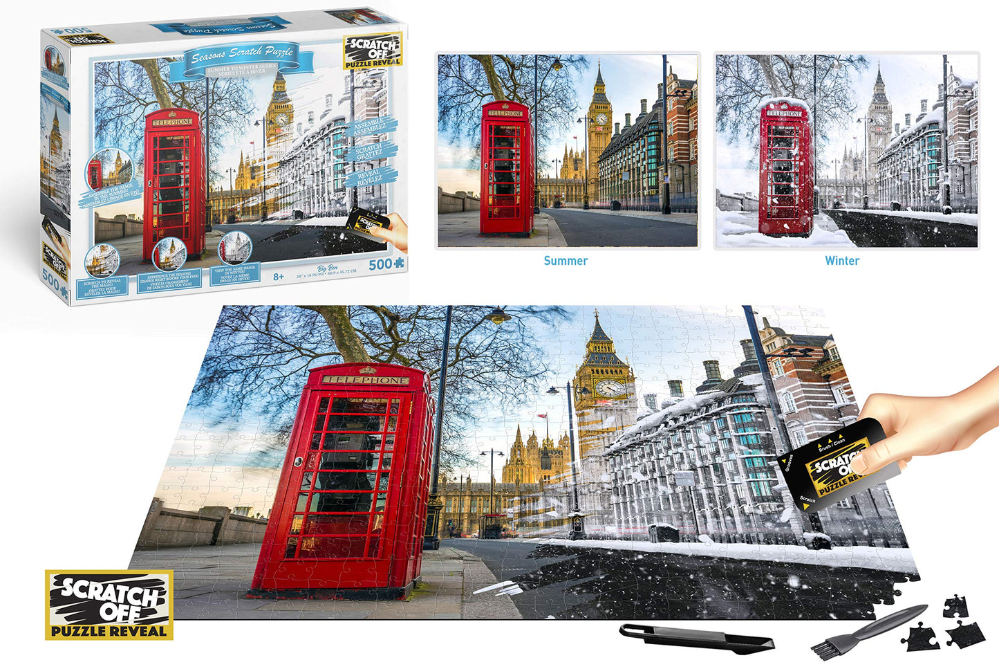 4D Cityscape Puzzle - Scratch Off Seasons Puzzle: Big Ben