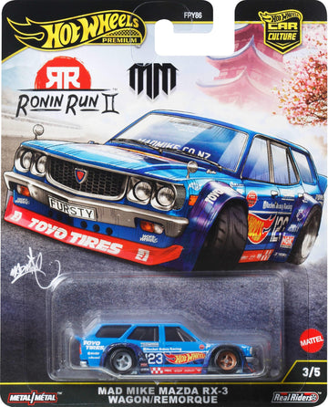 Hot Wheels Premium Car Culture Collectible Toy Car, 1:64 Scale Die-Cast 2005 Mitsubishi Evo IX Wagon, Fast Wagons Vehicle with Real Riders Tires