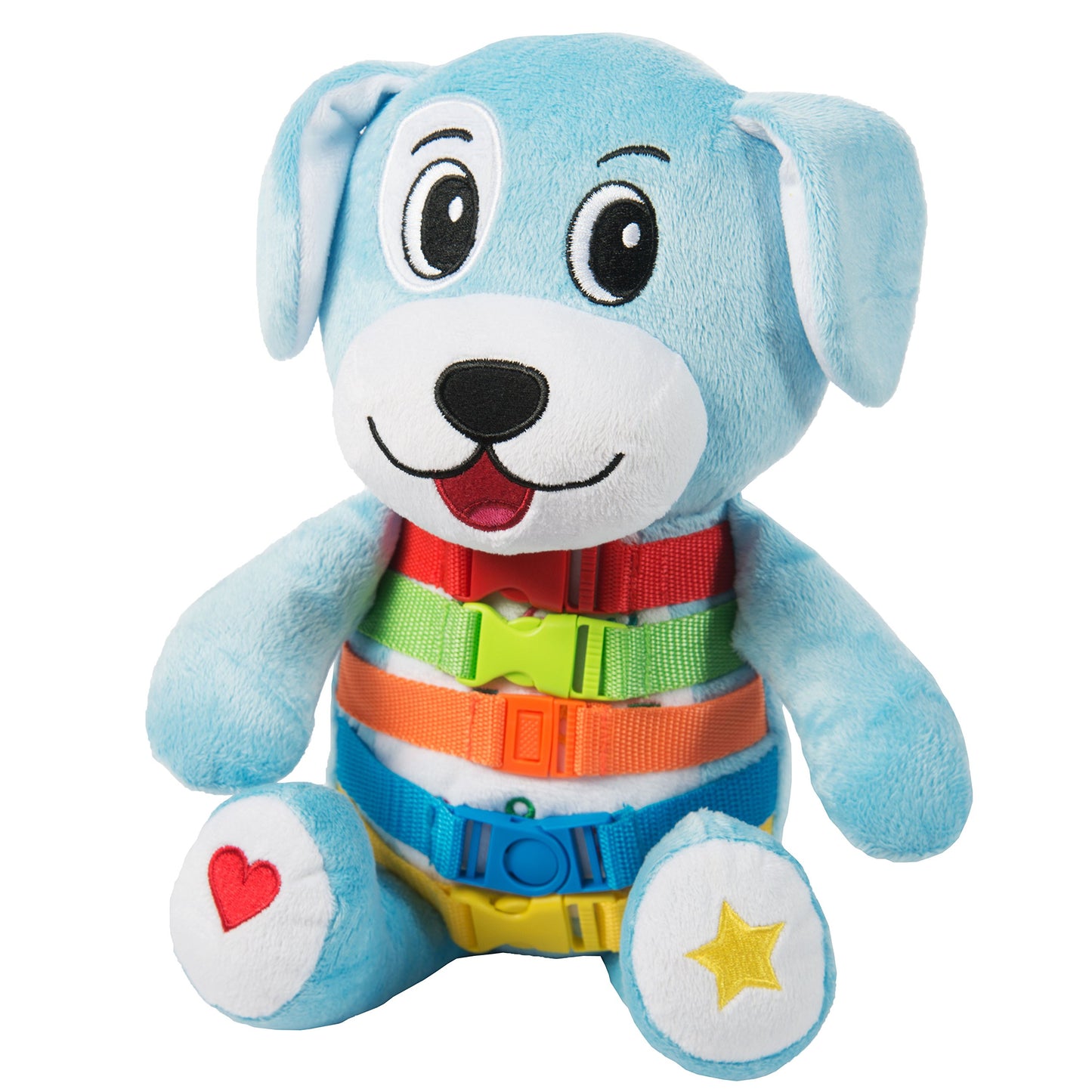 Buckle Toys Barkley Dog - Plush Animal Learning Toy - Develop Fine Motor Skills - Counting and Color Recognition Stuffed Animal - Perfect Travel