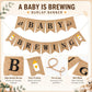 Boao A Baby Is Brewing Banner, Diaper Party Decoration, Coffee Themed Baby Shower Banner for Gender Reveal Celebration Brown Decoration Party
