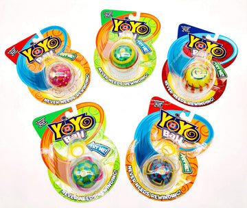 Big Time Toys Yoyo Ball Automatic Return Yoyo, Party Pack of 5, Assorted Colors and Patterns, Never Needs rewinding, New Twist on Old Fun, Enhances