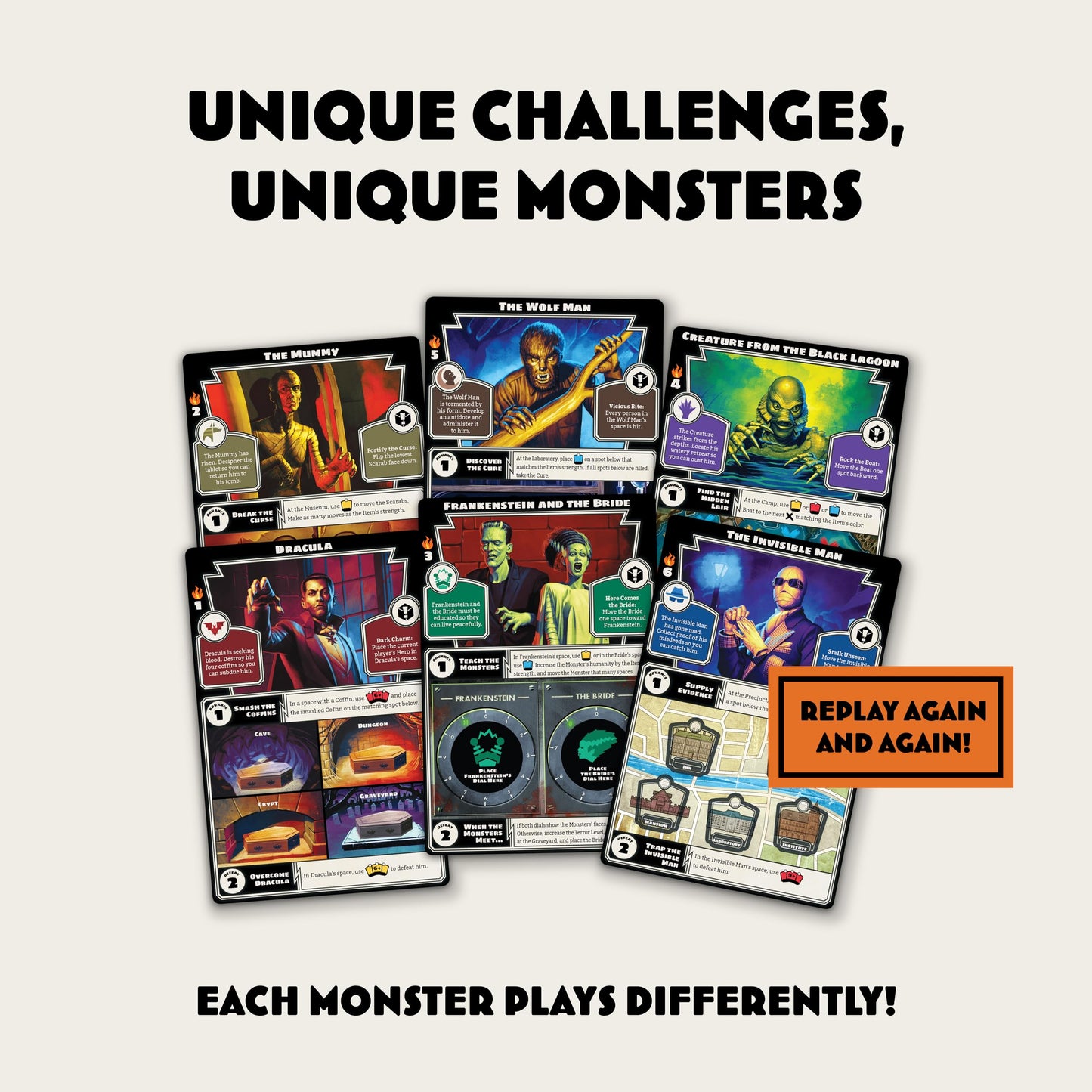 Ravensburger Horrified Games - Universal Monsters - Strategy Board Game - Boost Critical Thinking & Teamwork - Cooperative Gameplay - Unique Monster
