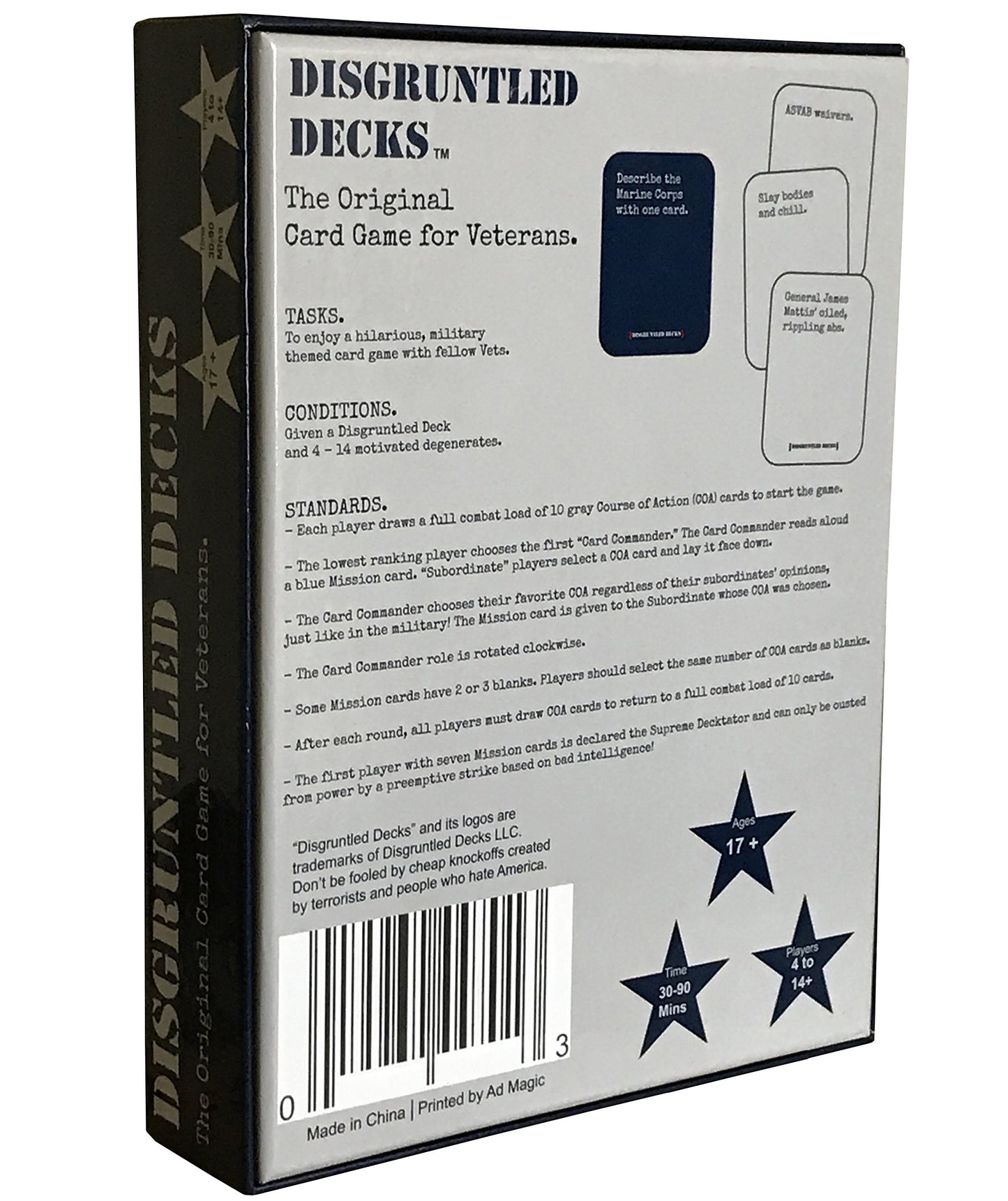 Disgruntled Decks - The Original Military Party Card Game for Veterans - Jarhead-Themed Deck