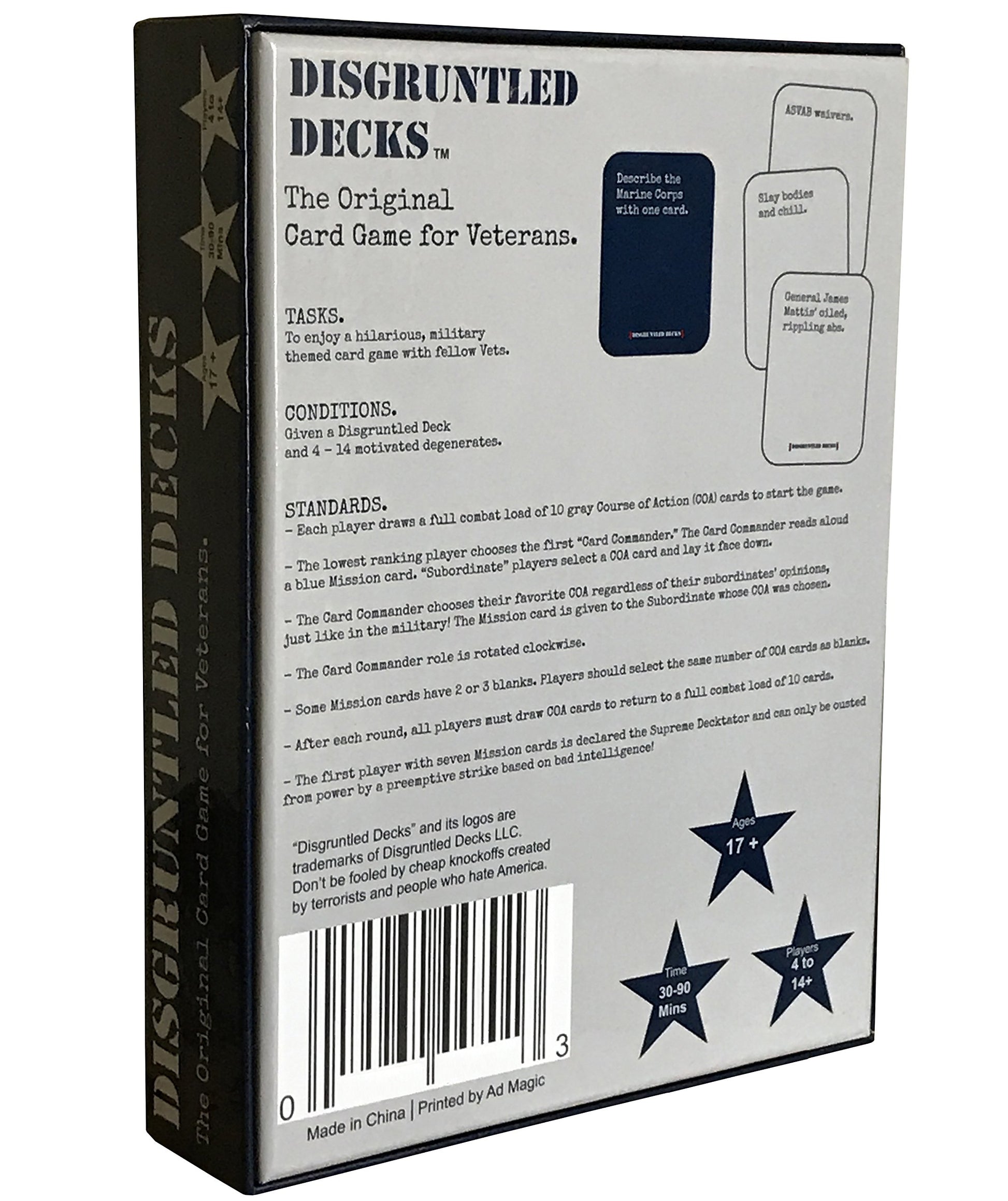 Disgruntled Decks - The Original Military Party Card Game for Veterans - Jarhead-Themed Deck