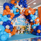 ALL-IN-1 Balloons Arch & Garland Kit with BONUS Dog Bone Small and Large Blue & Orange Party Balloons Blue Themed Party Decorations & Supplies for Boy
