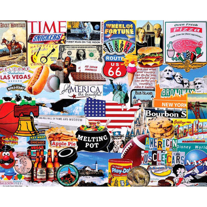 White Mountain 1000 Piece Jigsaw Puzzle Patriotic American, I Love America