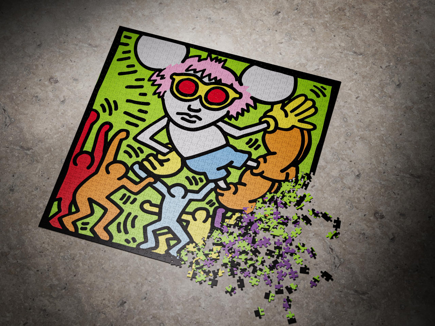 theory11 Keith Haring Jigsaw Puzzle, 1000 Piece Jigsaw Puzzle, Officially Licensed Merchandise & Collectibles - Precision Fit and Premium Quality