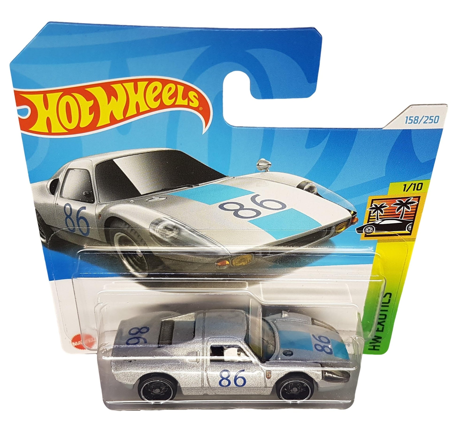 Hot Wheels Porsche 904 Carrera GTS 1/64 Scale Diecast Car, Silver, HW Exotics 1/10