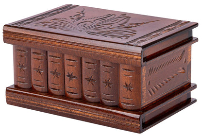 allboxesinoneplace Puzzle Box with Hidden Compartments, Secret Lock and Key