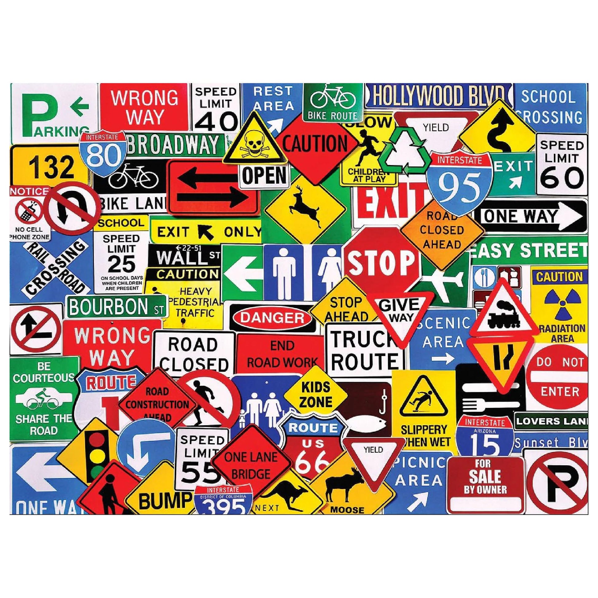 White Mountain Puzzles Road Signs - 500 Piece Jigsaw Puzzle
