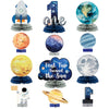 ANGOLIO 12Pcs Outer Space 1st Birthday Honeycomb Centerpiece Party Supplies